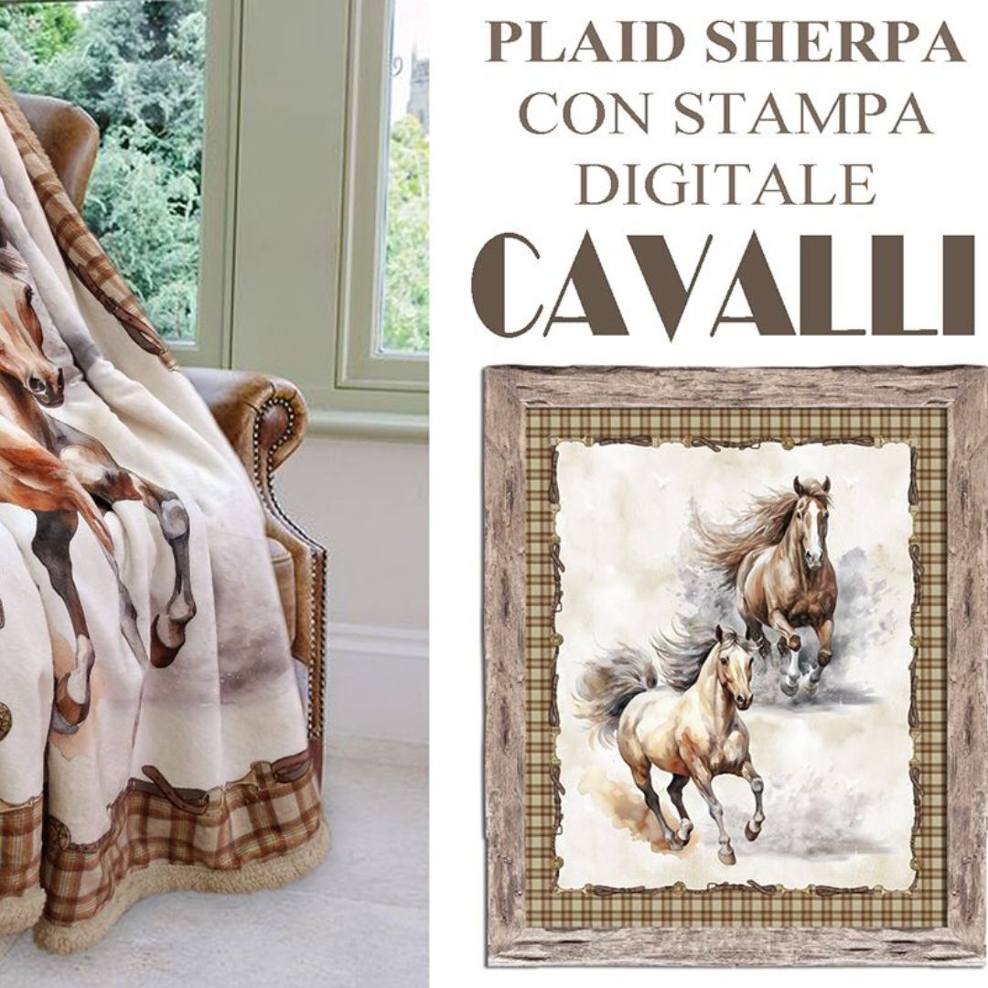 Plaid Stampa Digitale Cavalli