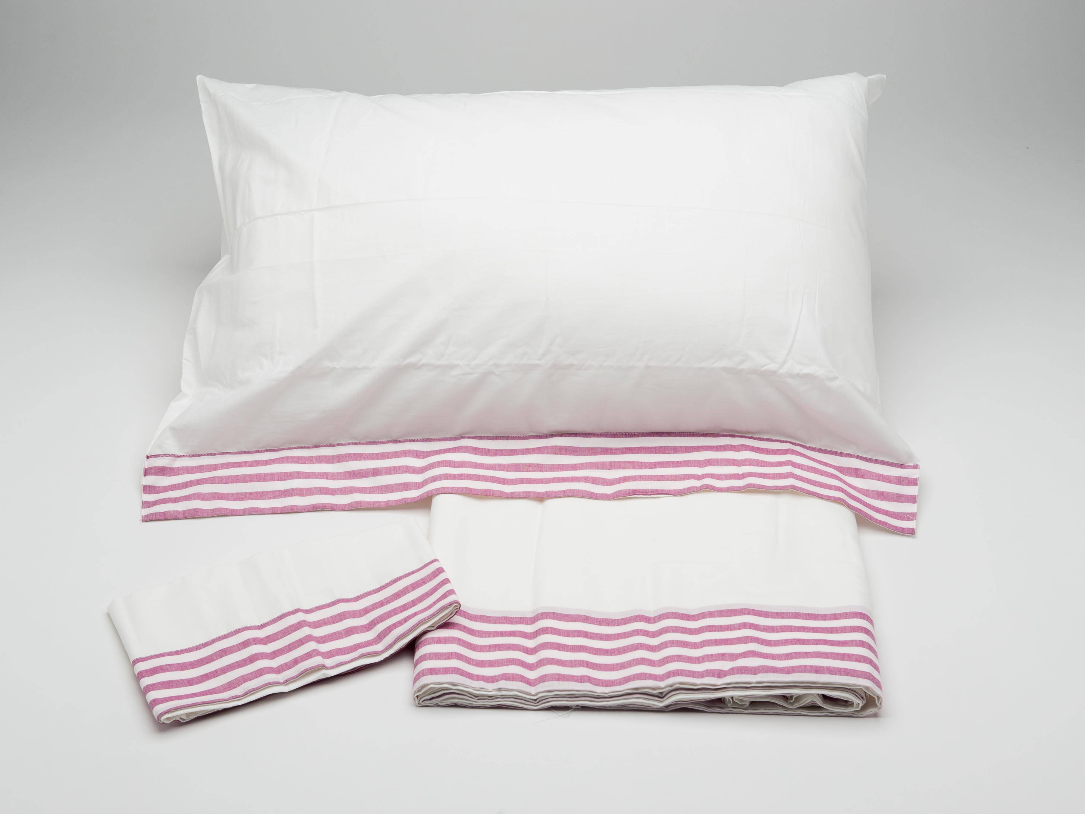 Lenzuolo Sopra Con Federe Balza Tinto In Filo