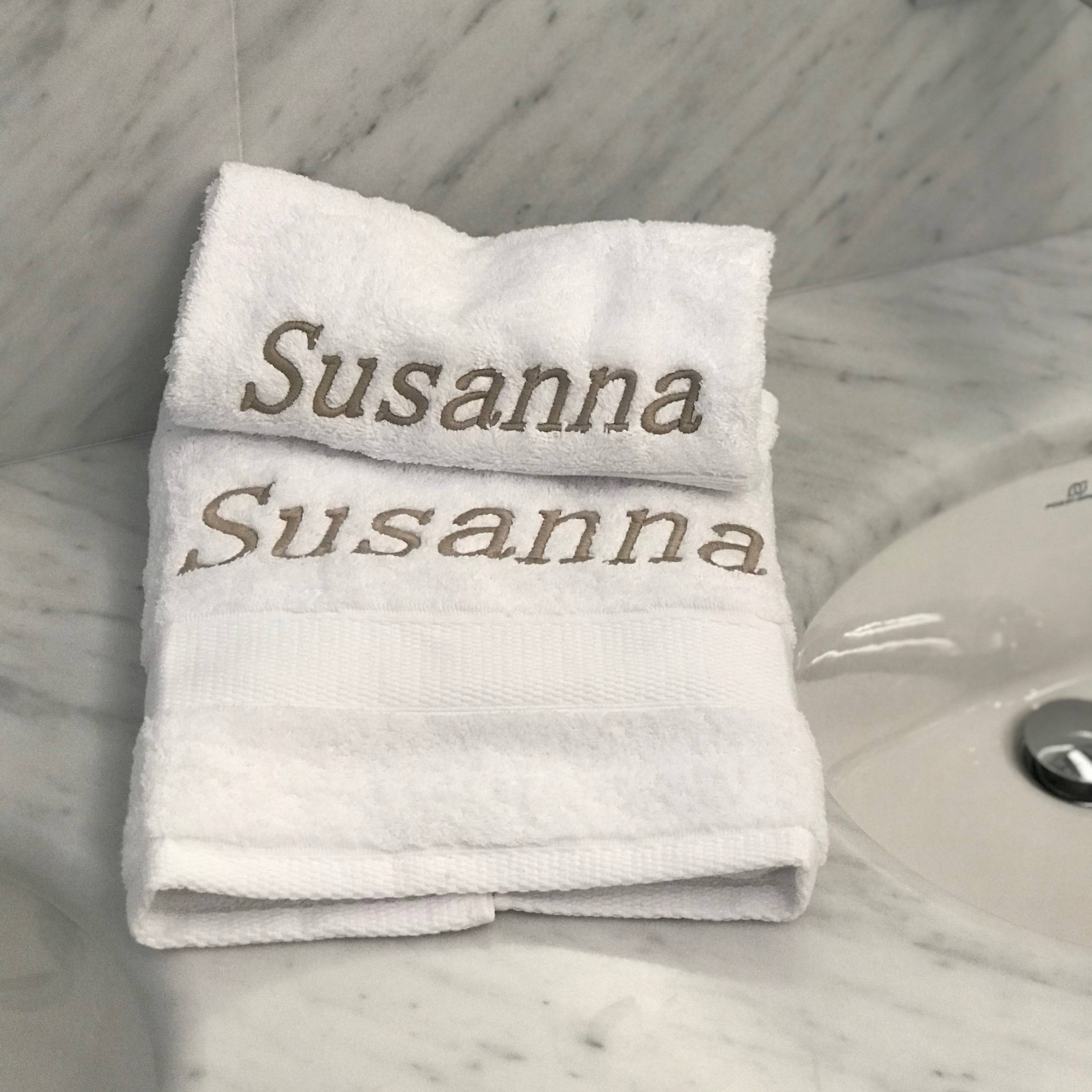 Coppia Bagno BIANCO Con Nome o iniziale Personalizzata
