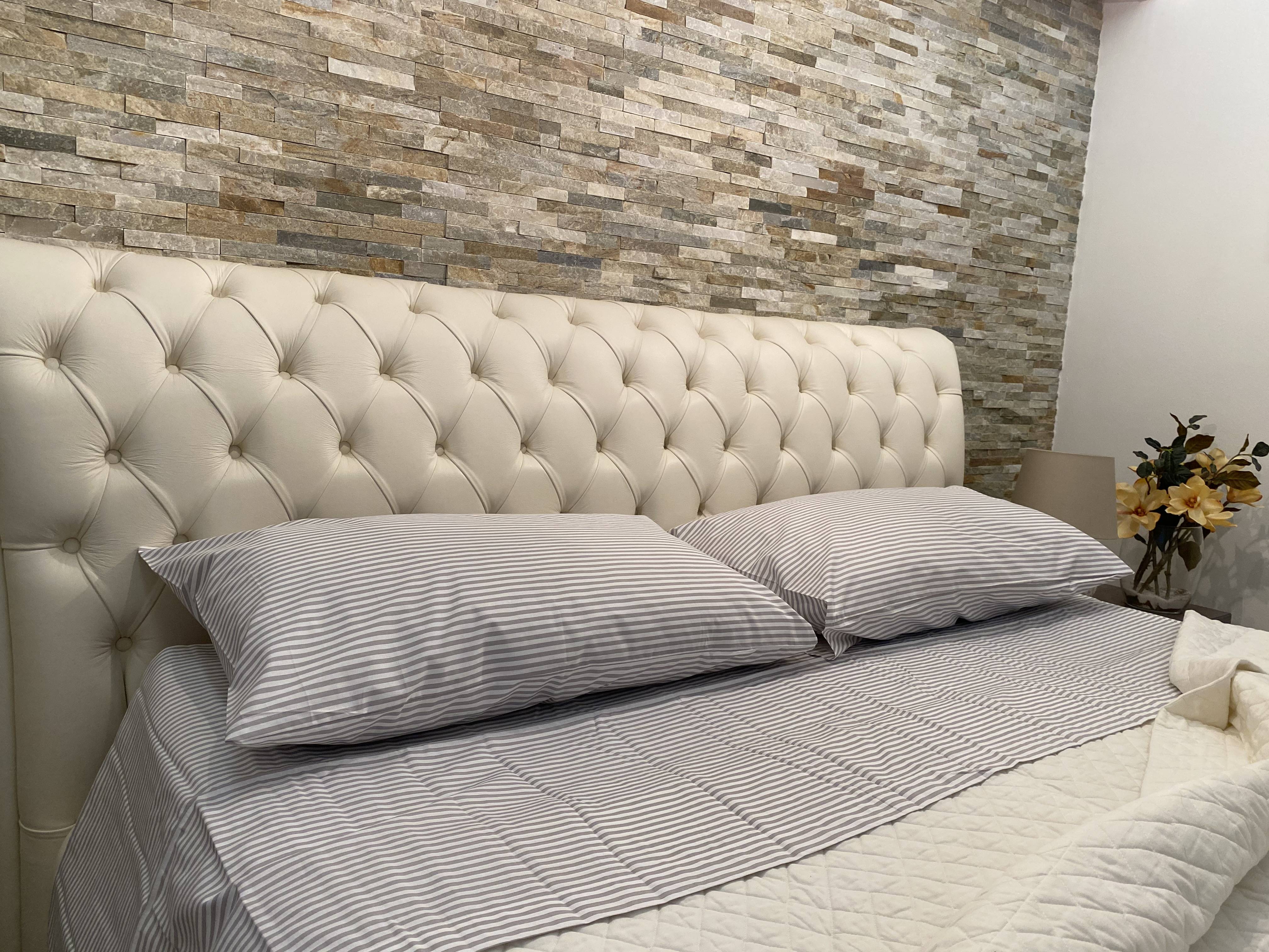 Lenzuolo Sopra Con Federe Rigato