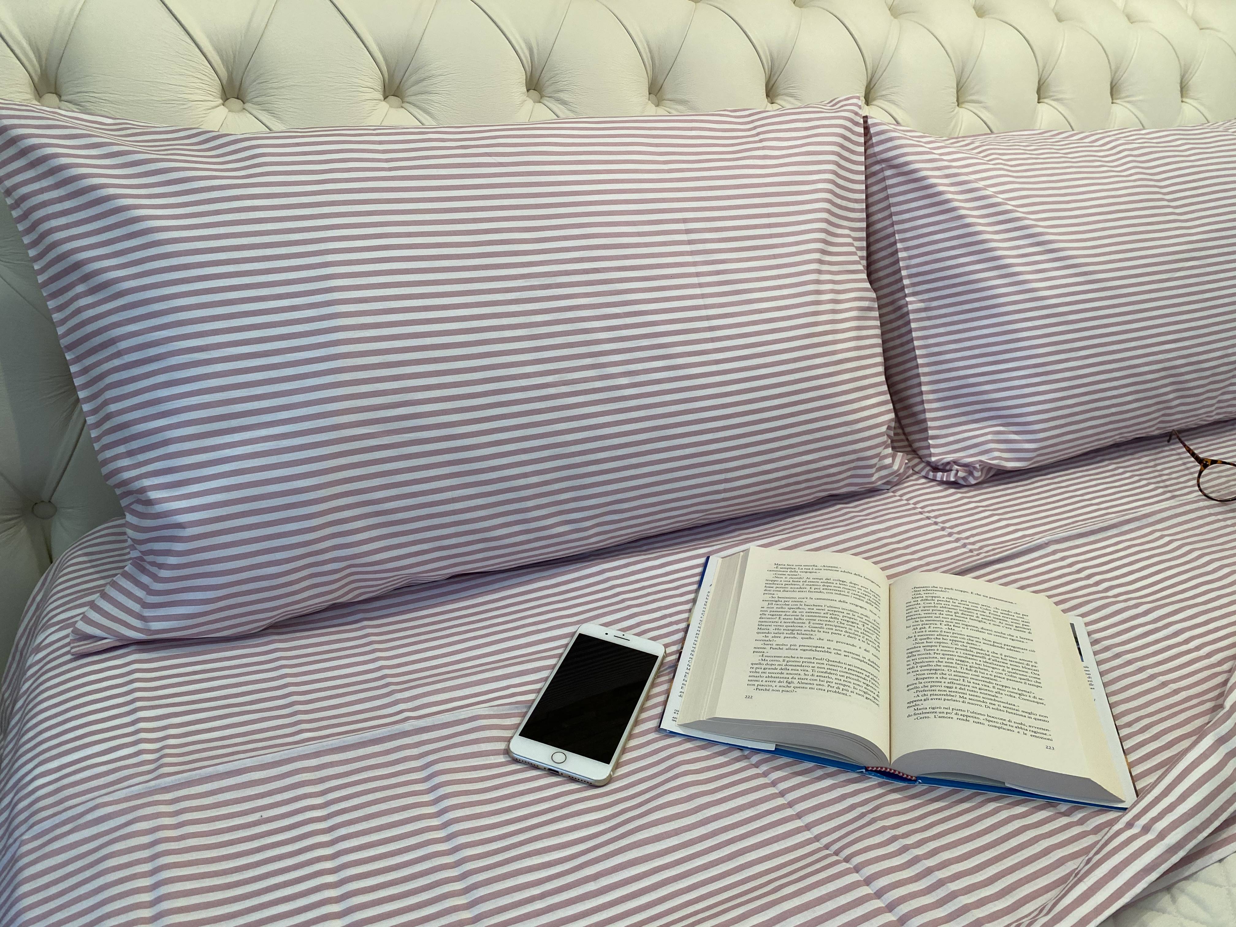 Lenzuolo Sopra Con Federe Rigato