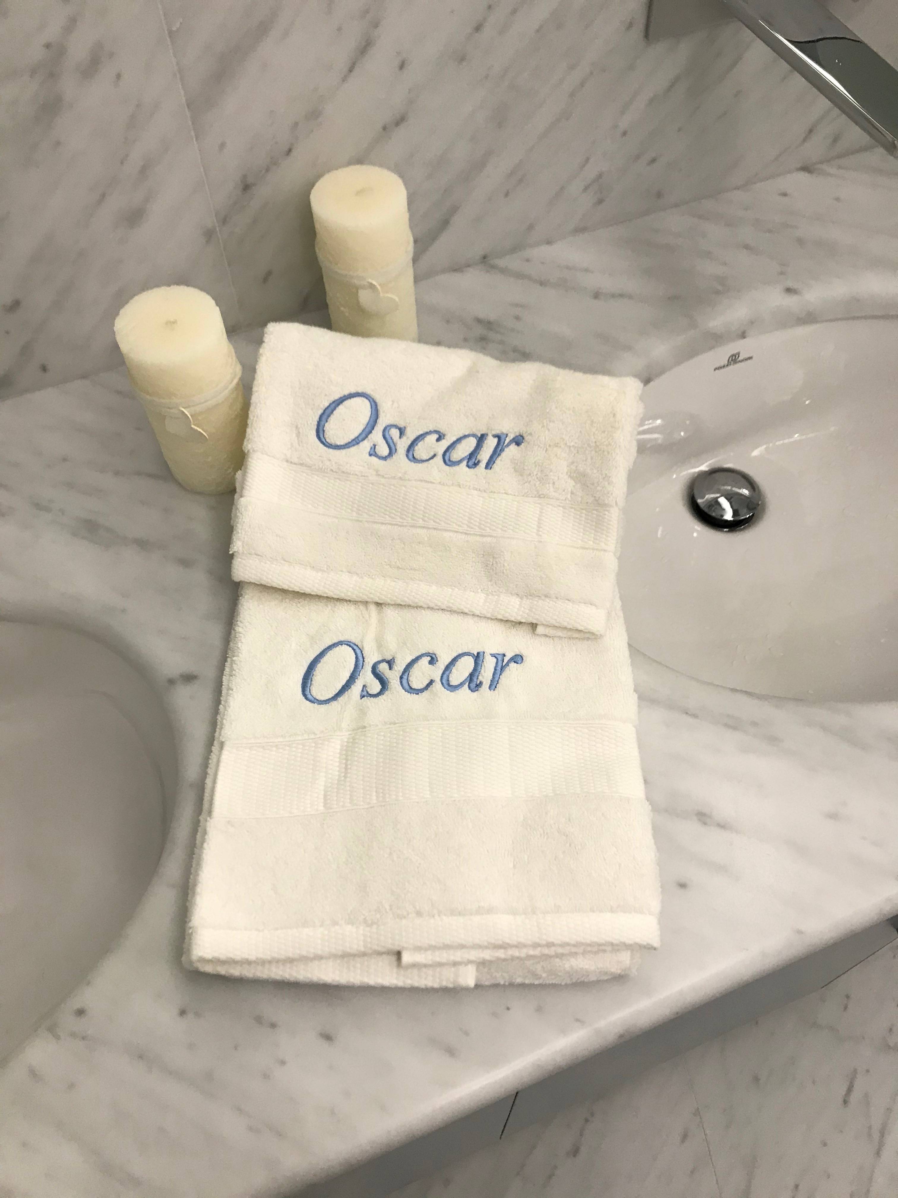 Coppia Bagno AVORIO Con Nome o iniziale Personalizzata