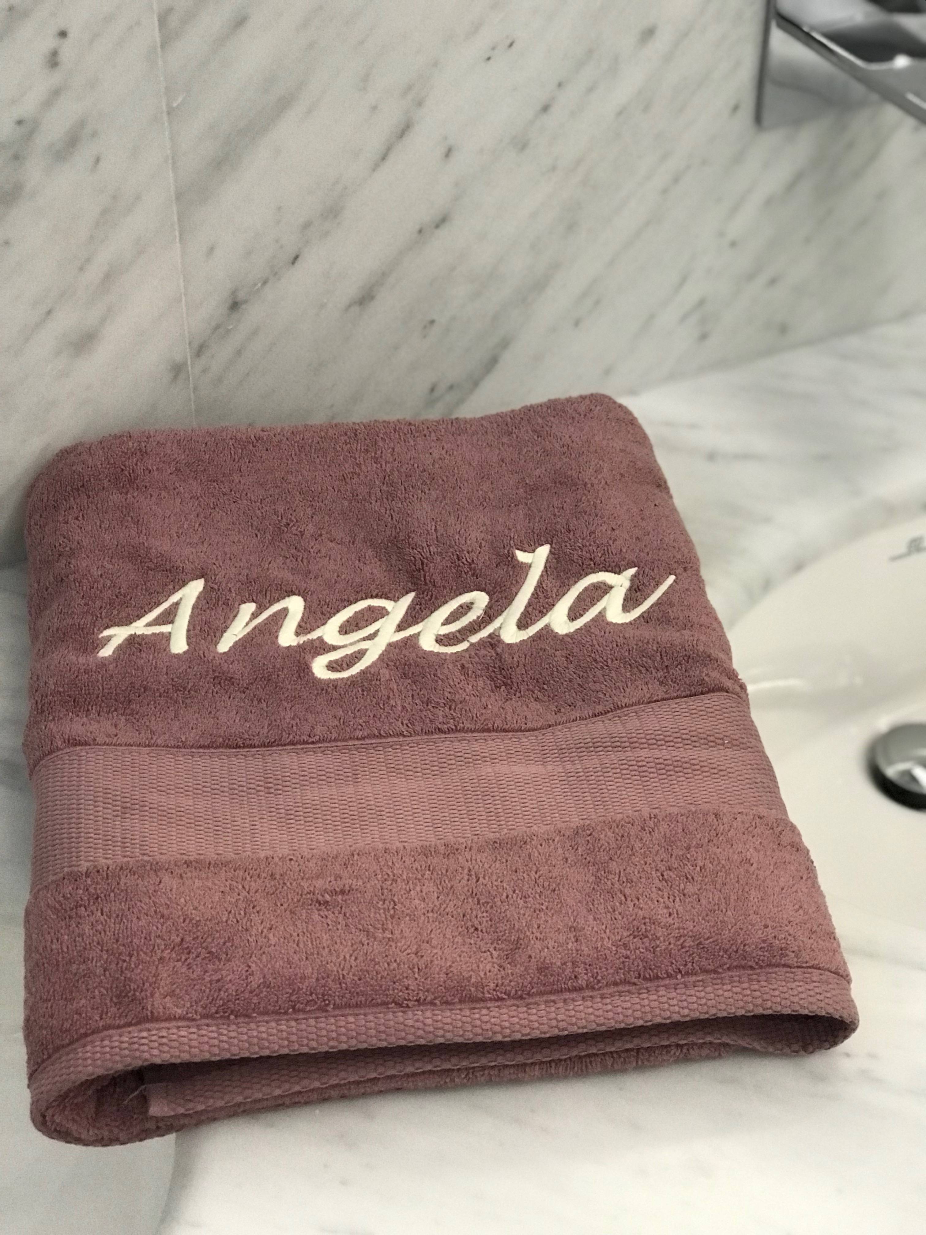 Telo Doccia Spugna Con Nome O Iniziale Personalizzato