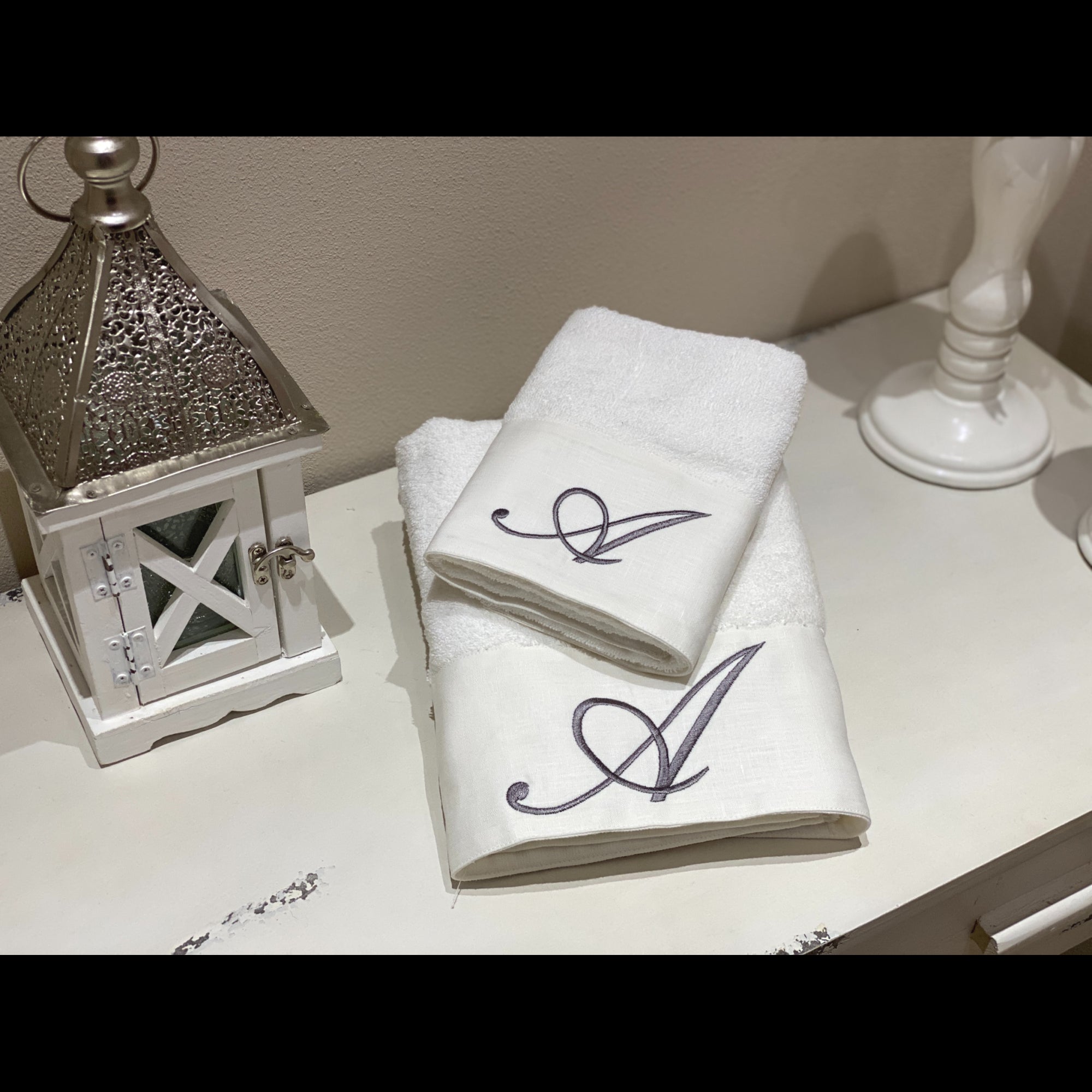 Asciugamani Cifre Grigie