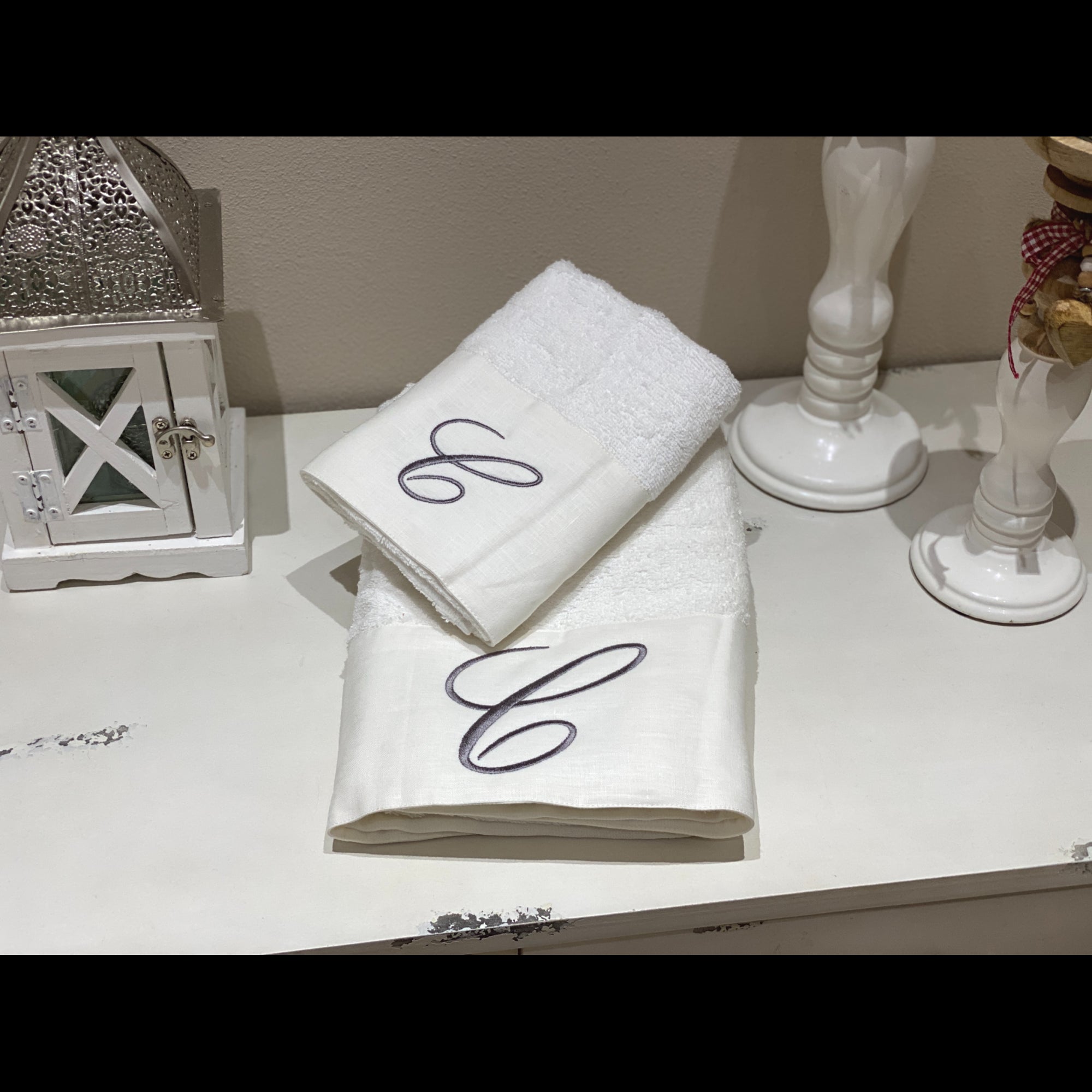 Asciugamani Cifre Grigie