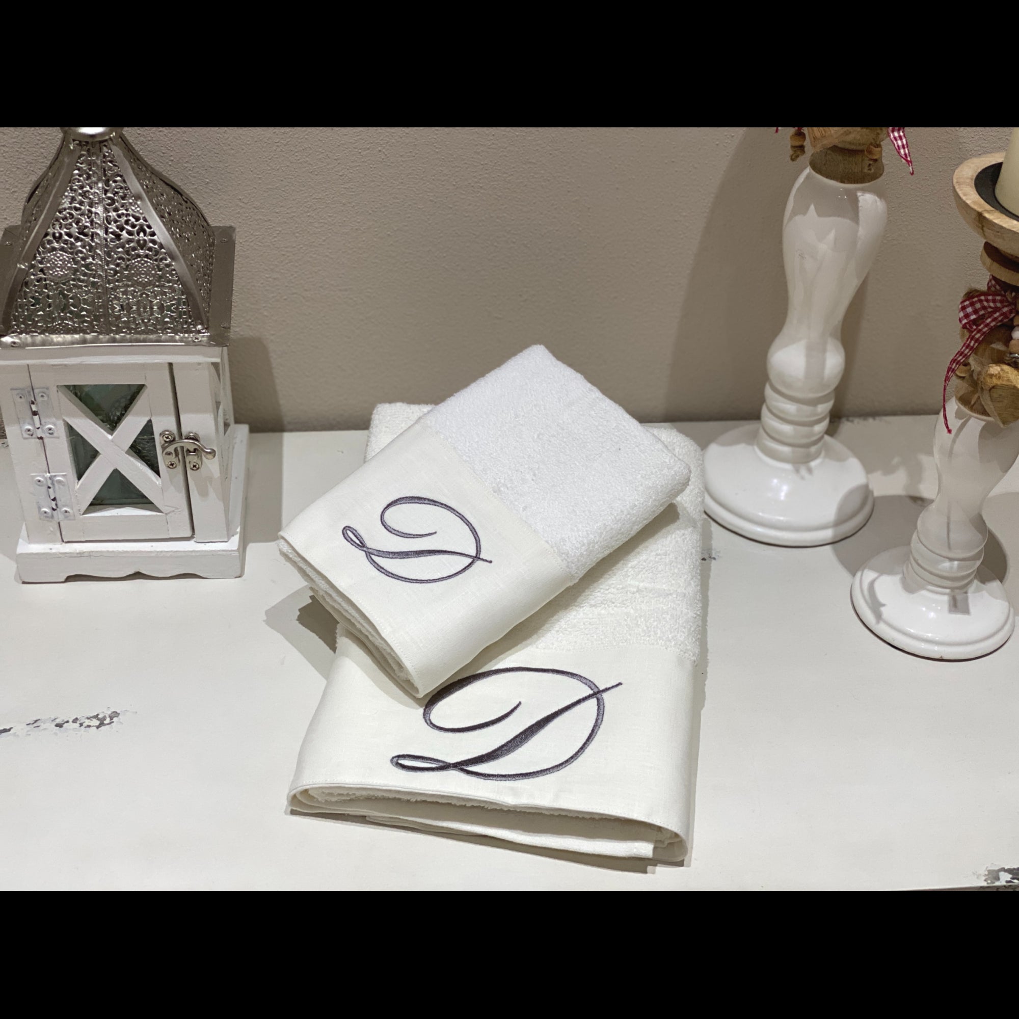 Asciugamani Cifre Grigie