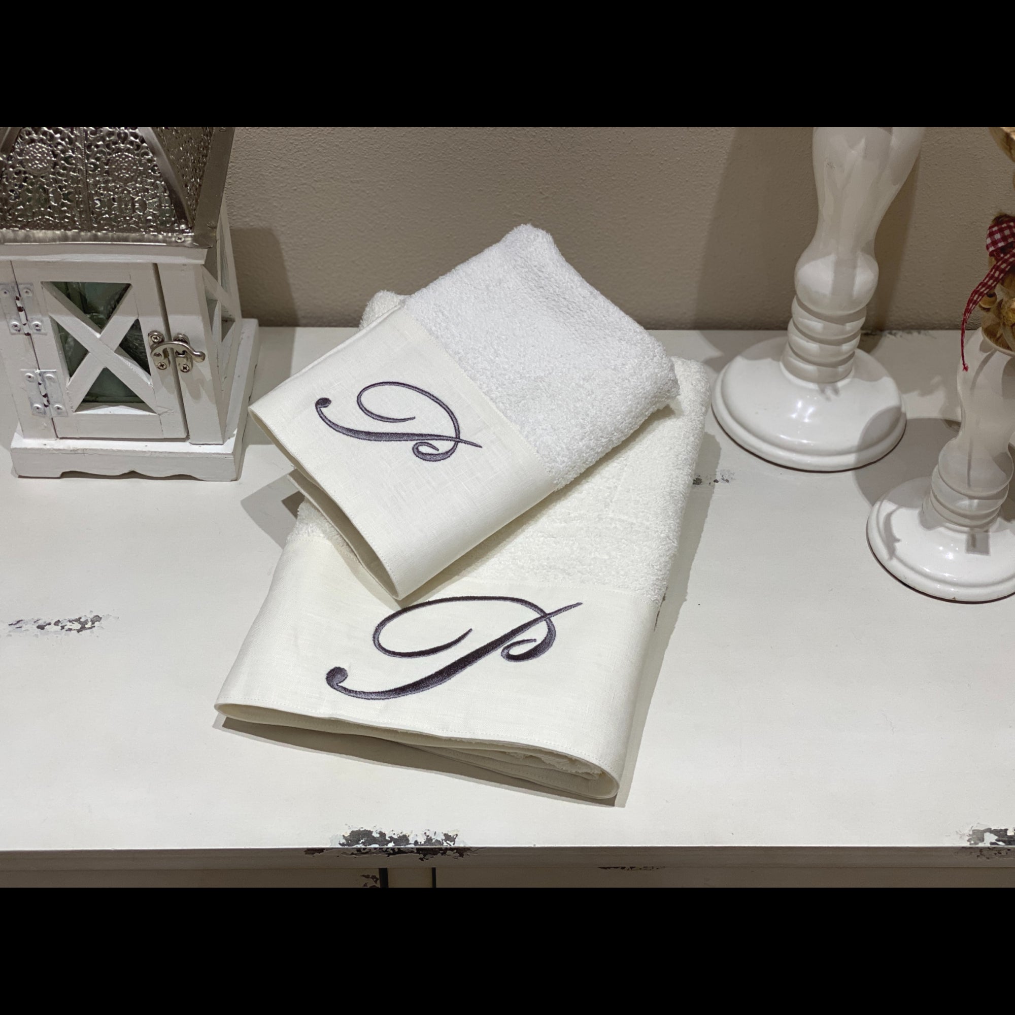 Asciugamani Cifre Grigie