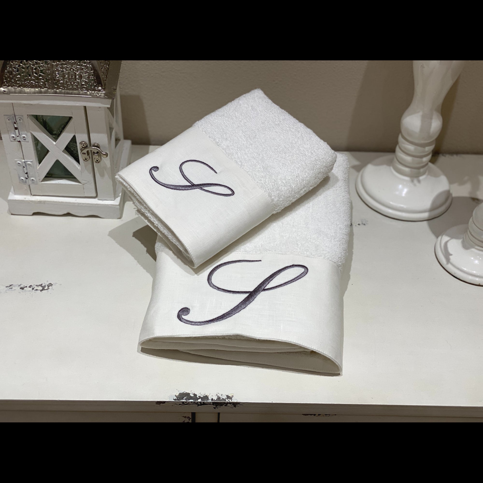 Asciugamani Cifre Grigie