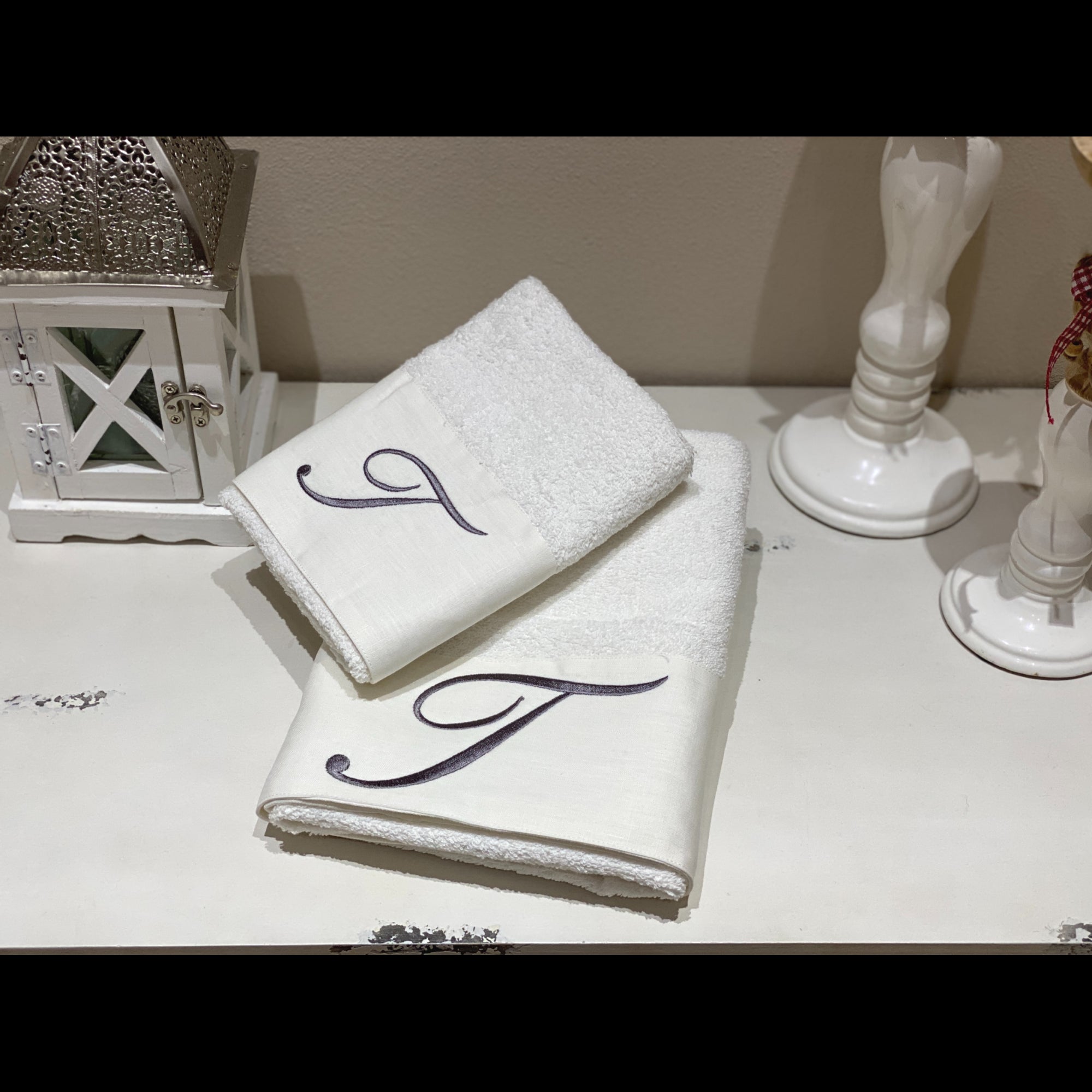 Asciugamani Cifre Grigie