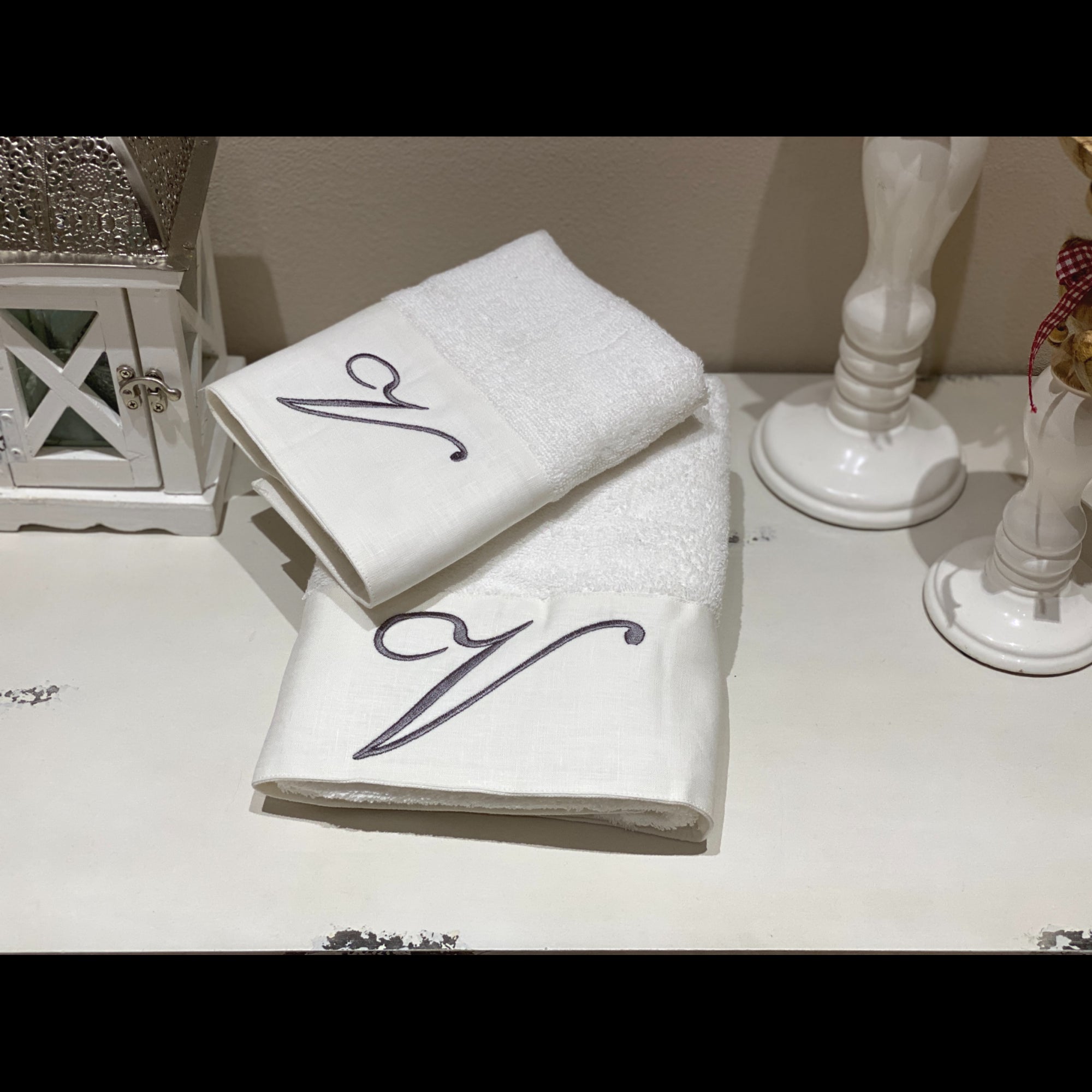 Asciugamani Cifre Grigie