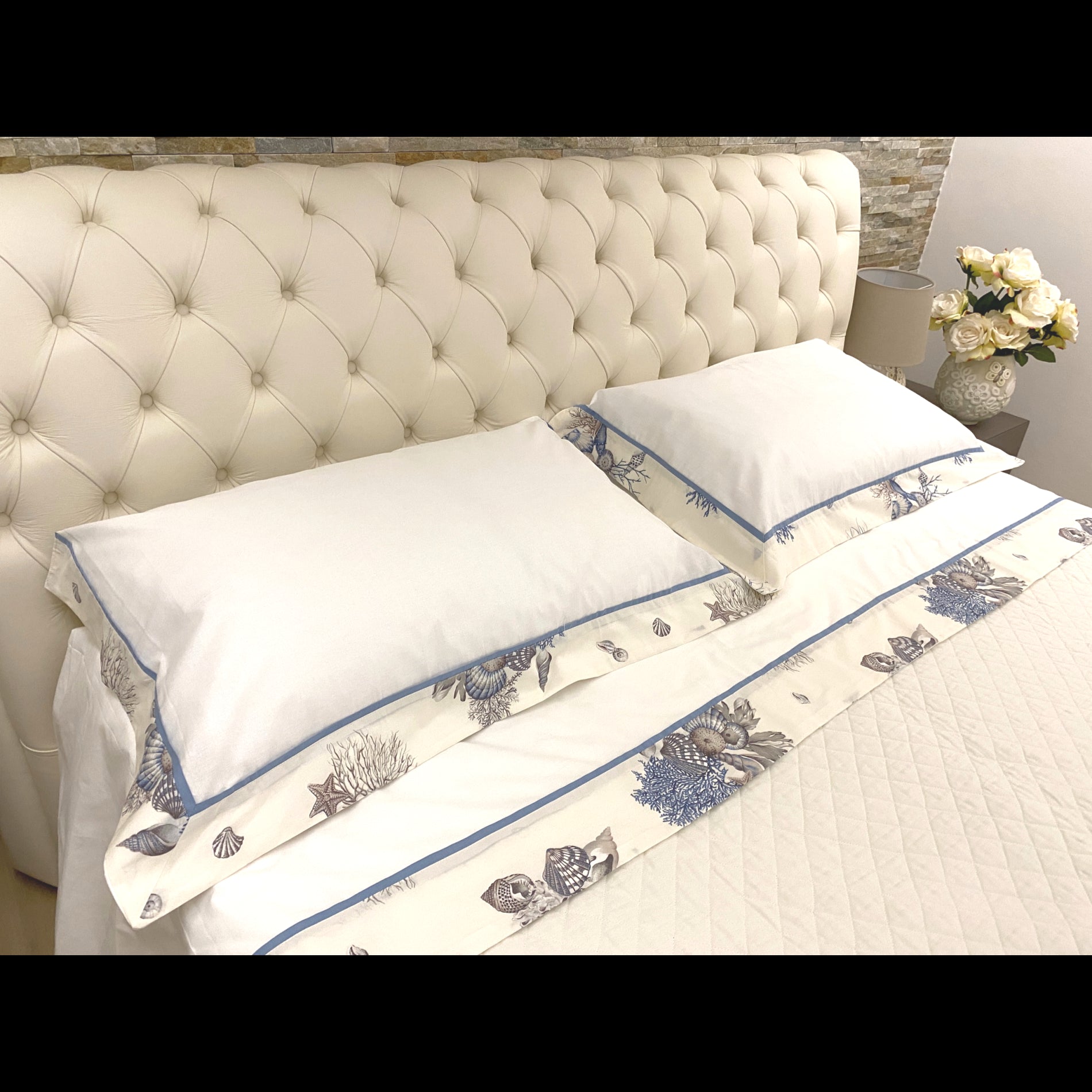 Completo Lenzuola Balza Corallo Blu
