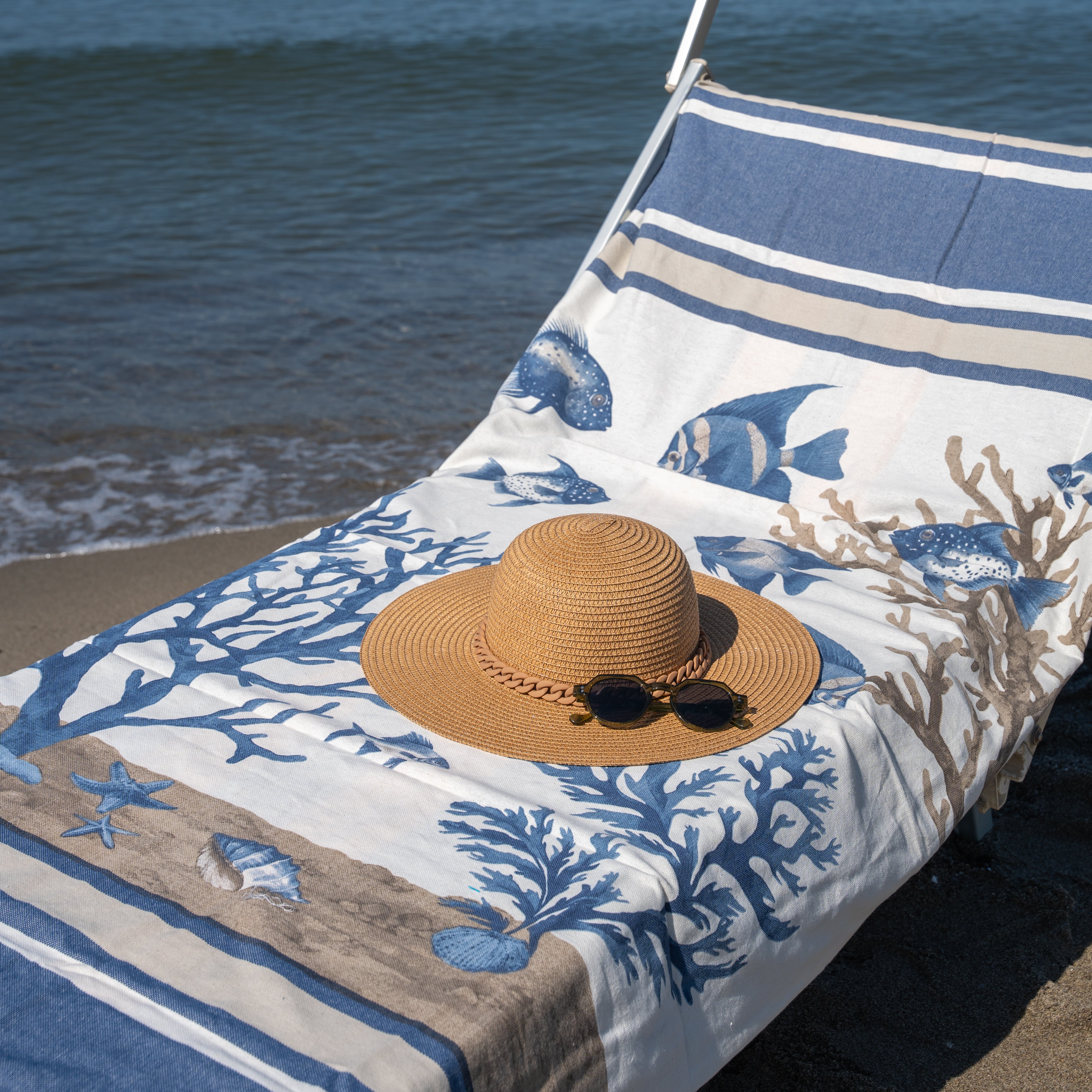 Telo Mare Fouta Corallo BLU