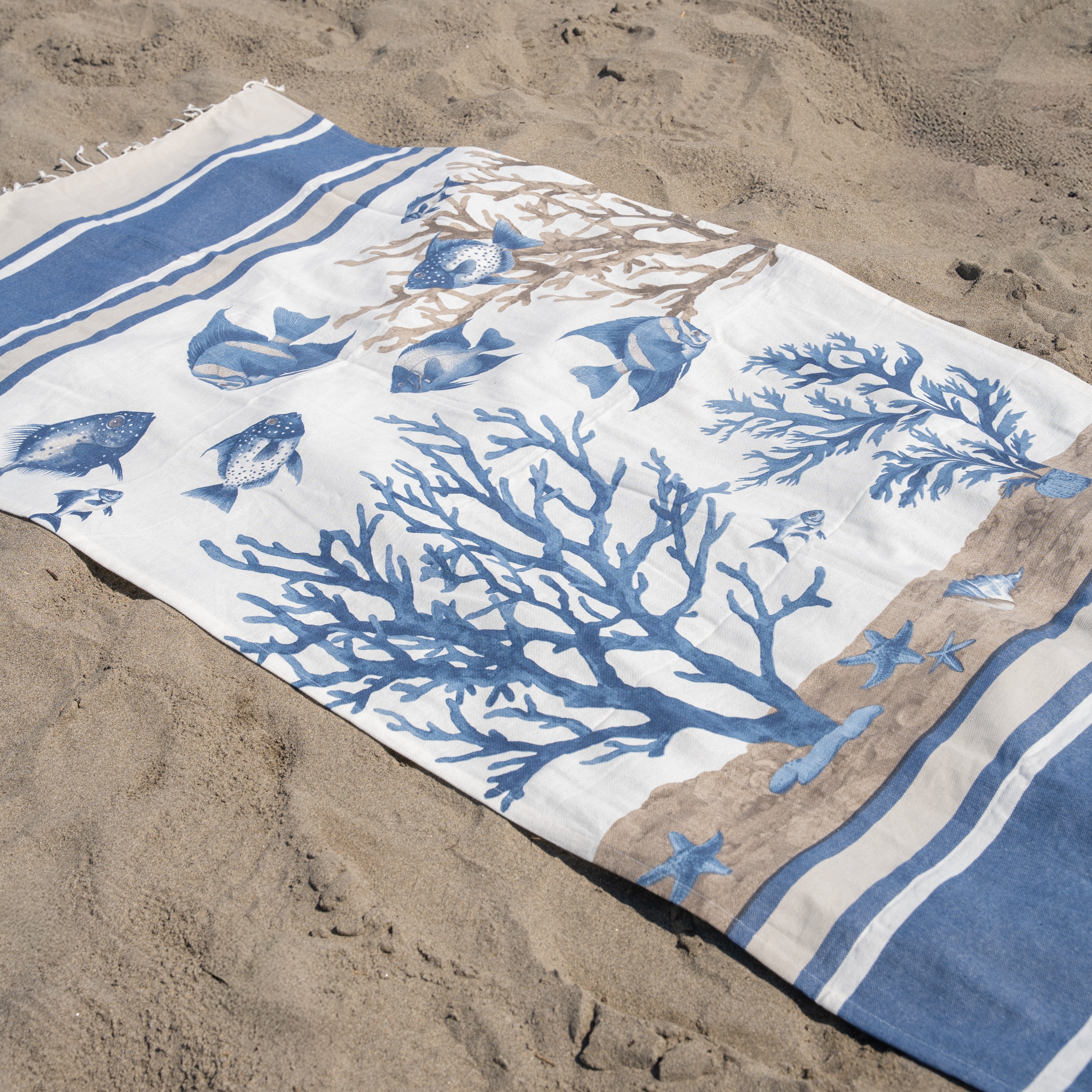 Telo Mare Fouta Corallo BLU