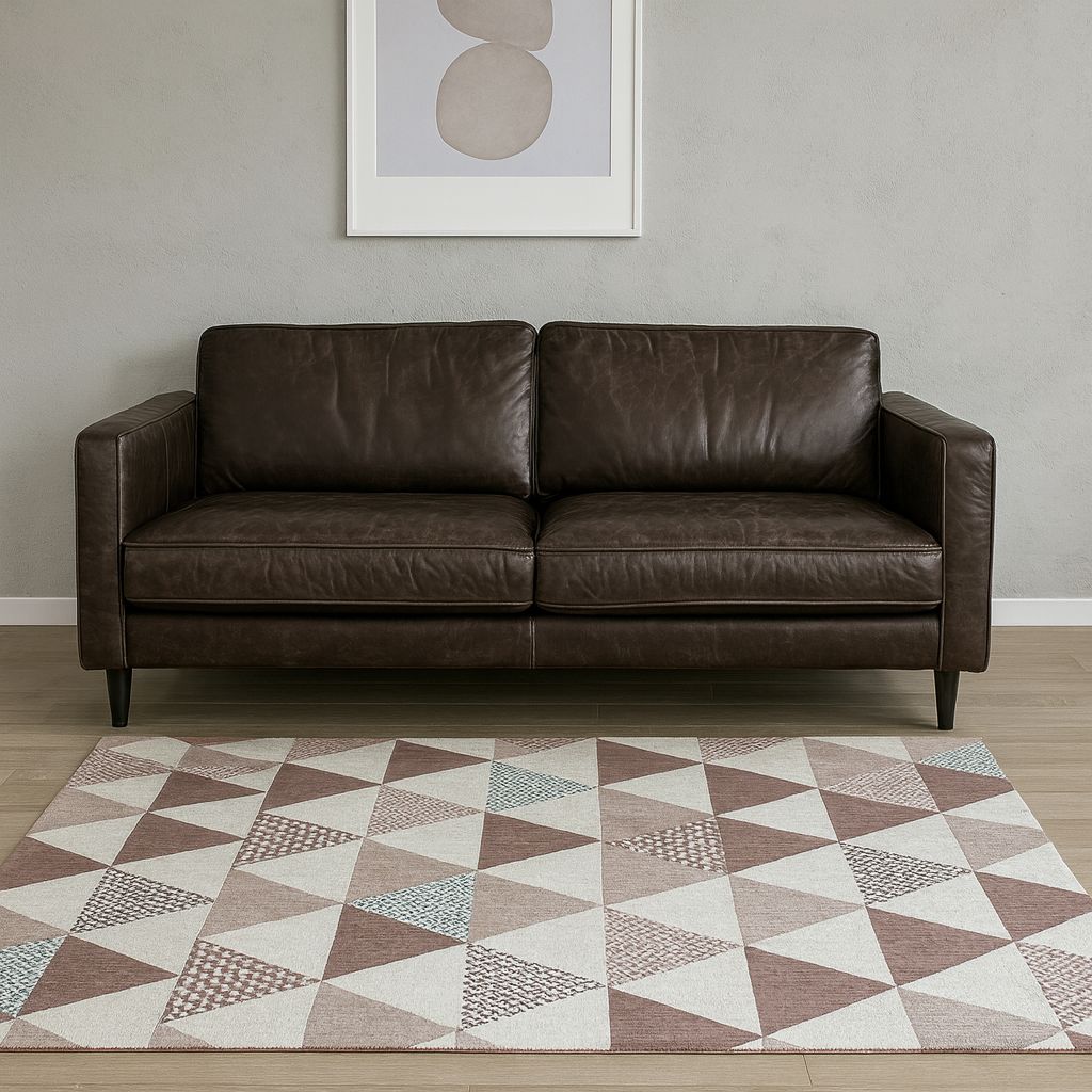 Tappeto Arredo Triangoli Rosa