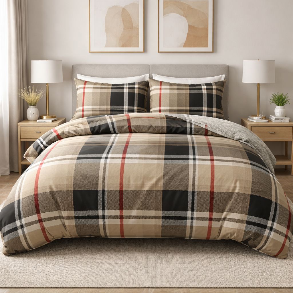 Parure copripiumino in Percalle stile Burberry