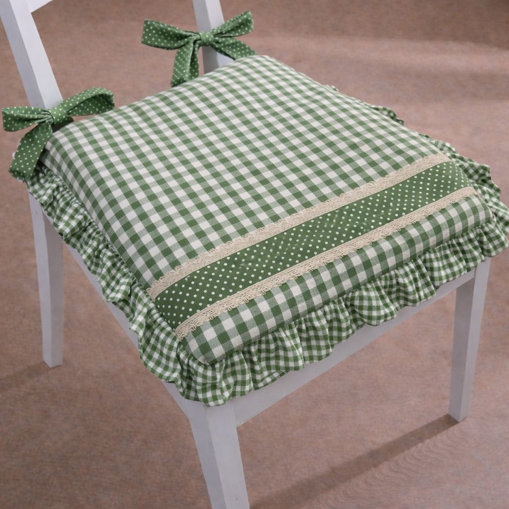 Cuscino da Sedia sfoderabile con gala a quadretti