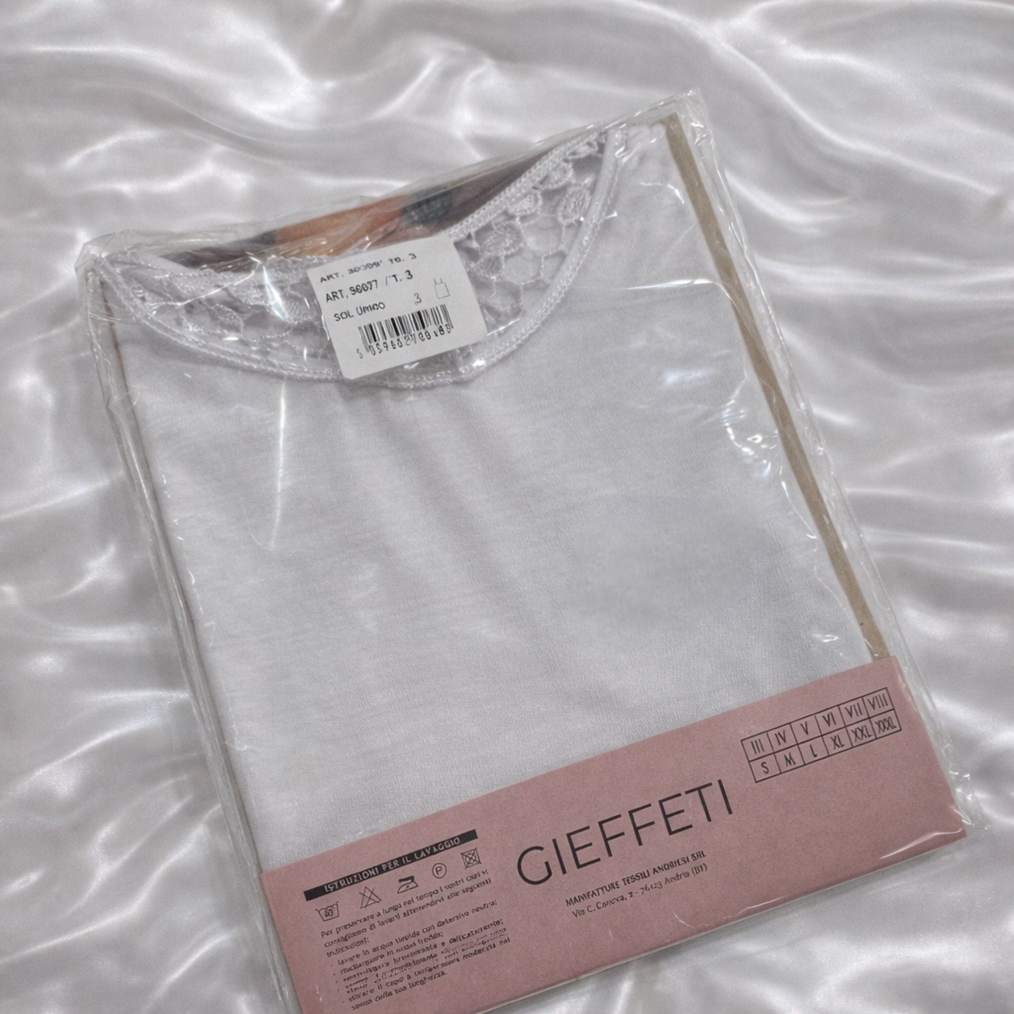 Canotta spallina con pizzo in cotone