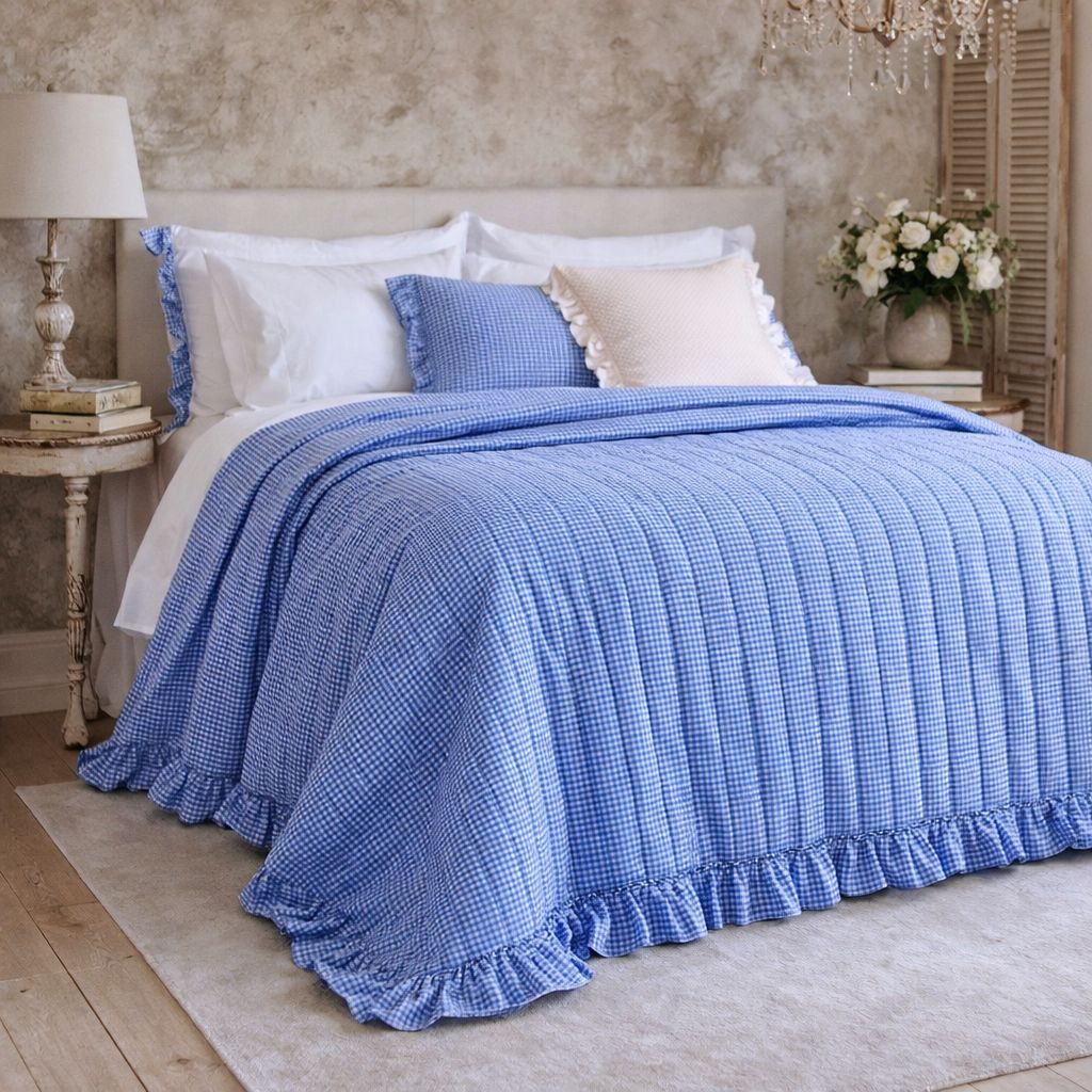 Trapuntina quadretti con gala Blanc Mariclo' 290 grammi