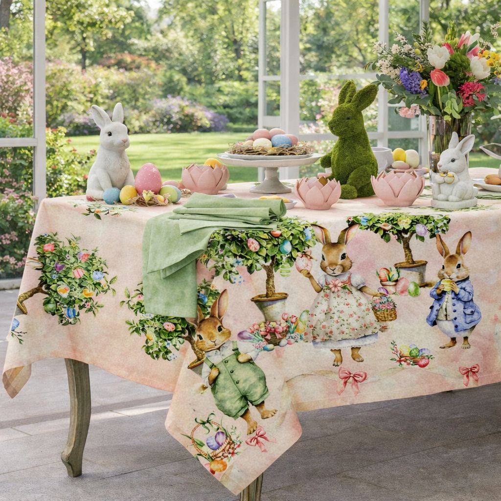 Tovaglia Albero delle uova Pasquale Maestri Cotonieri