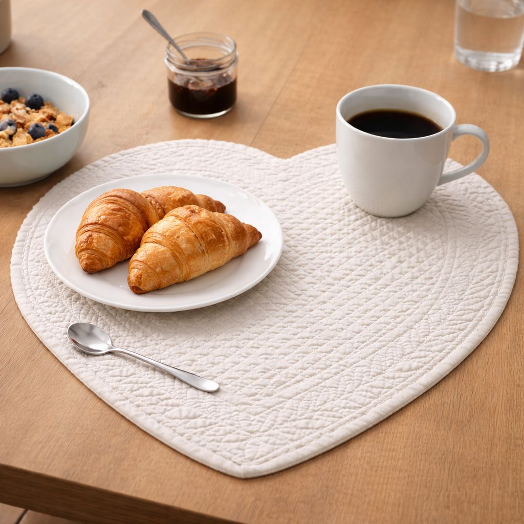 Tovaglietta americana trapuntata CUORE Blanc Mariclo'