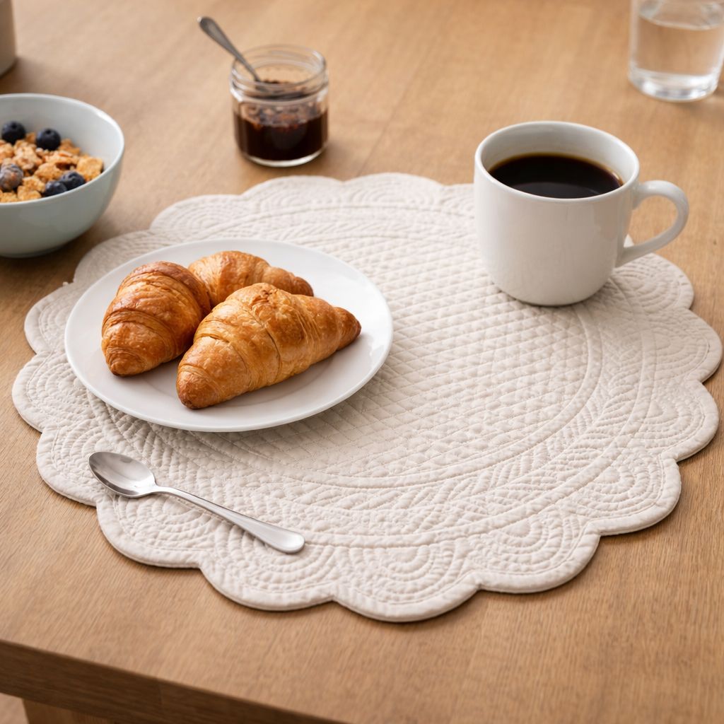 Tovaglietta americana trapuntata TONDA Blanc Mariclo'