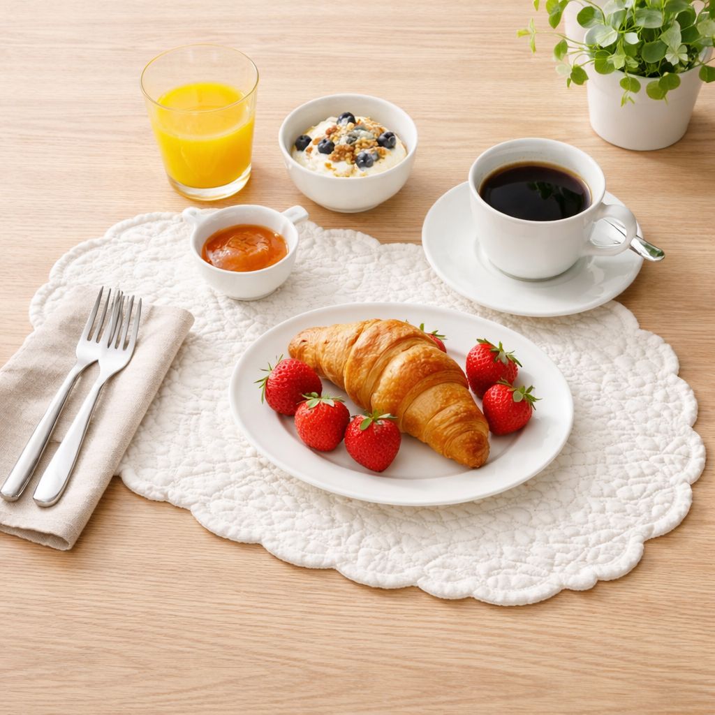 Tovaglietta americana trapuntata OVALE Blanc Mariclo'