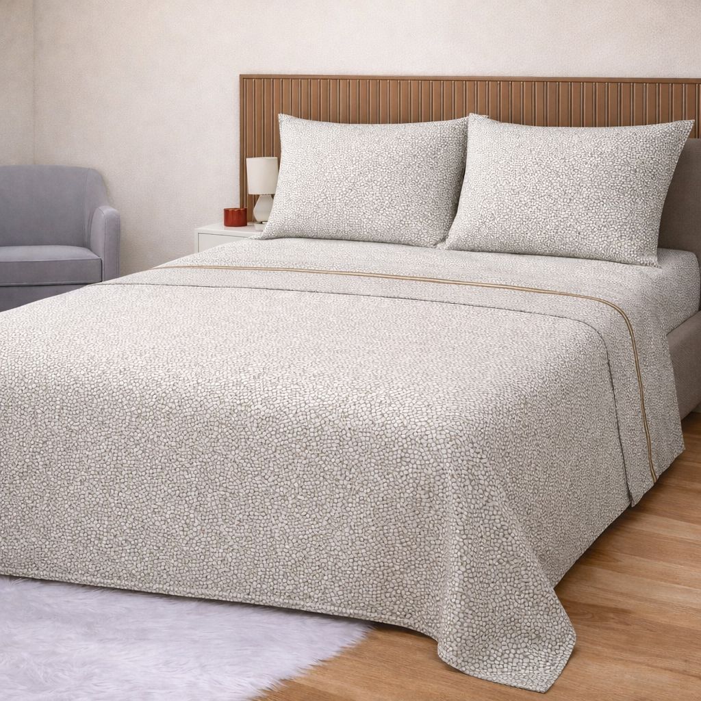 Completo lenzuolo micro geometrica con riga