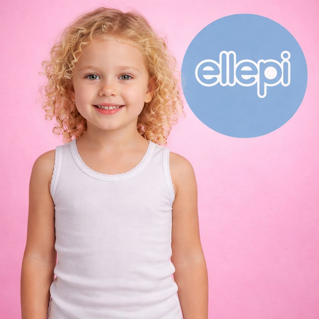 Canotta spalla larga in cotone Ellepi Bimba