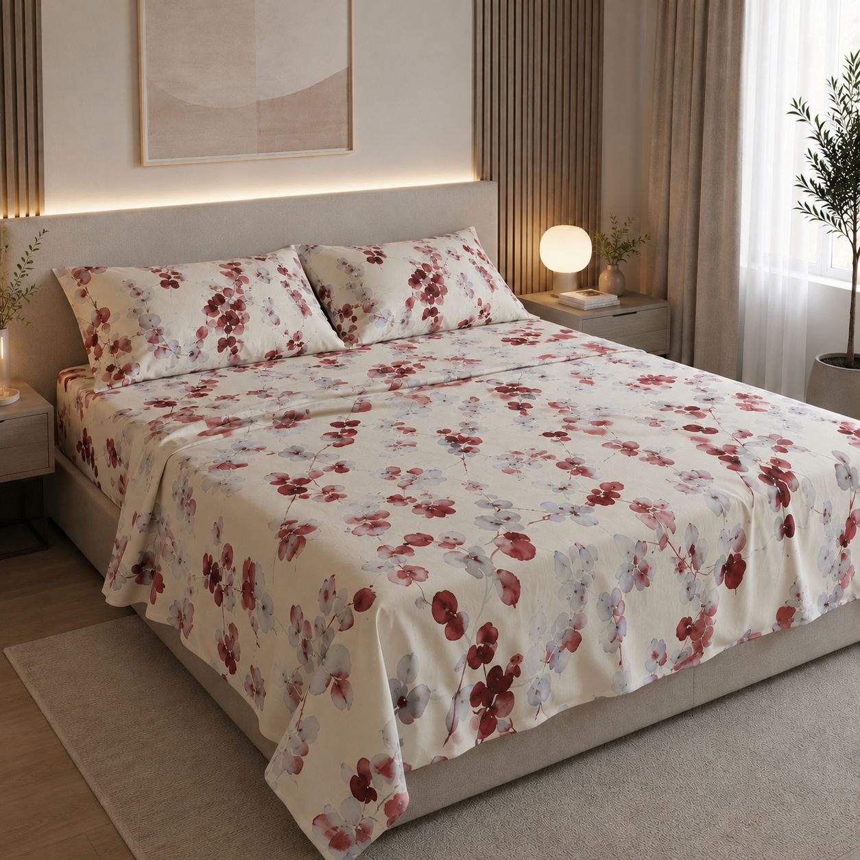 Completo Lenzuola Orchidea Acquarello