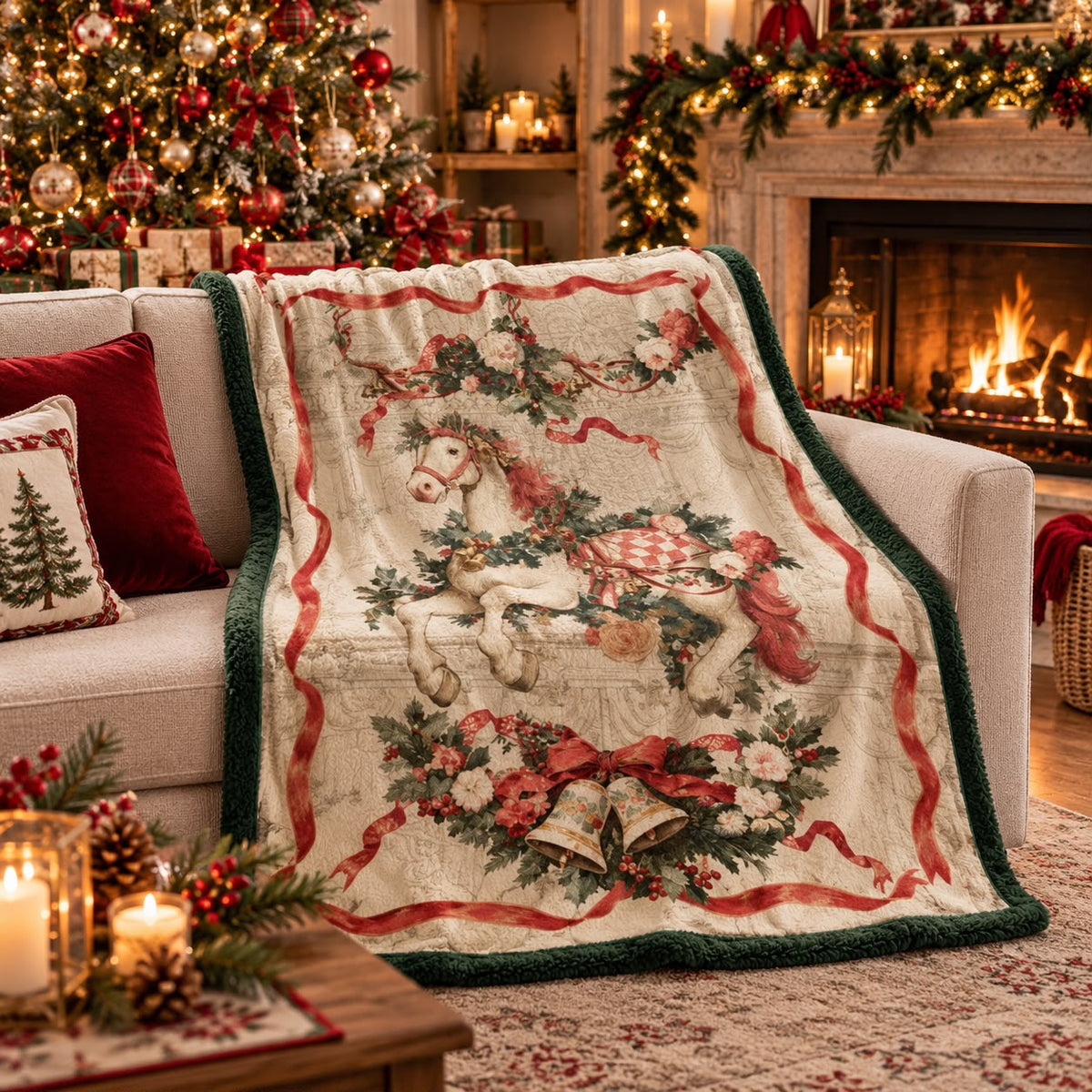 Plaid con sherpa Blanc Mariclo' Cavallino