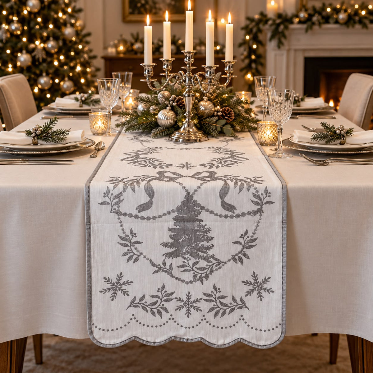 Runner Blanc Mariclo' Shiny Christmas