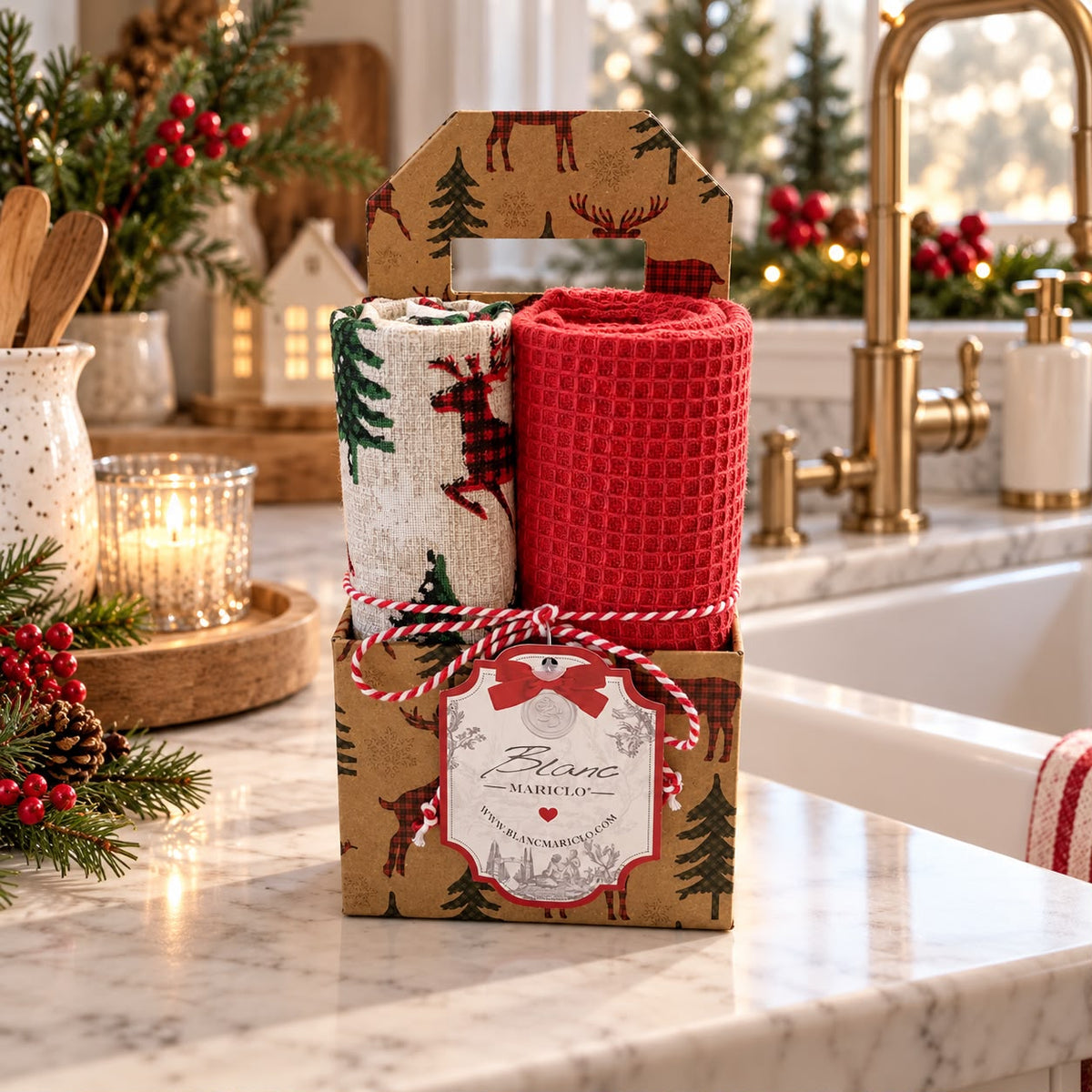 Set 2 canovacci con scatola Blanc Mariclo'