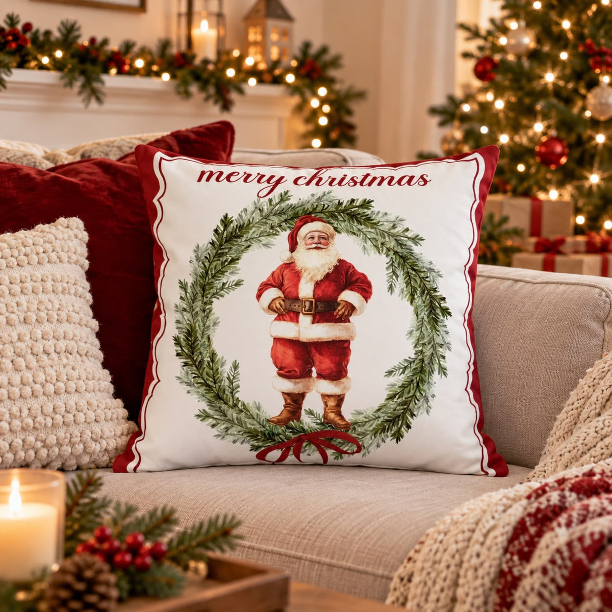 Cuscino completo Maestri Cotonieri Babbo Natale