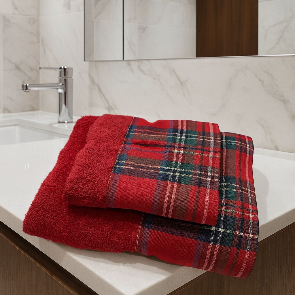 Set asciugamani 1+1 viso e ospite Balza tartan