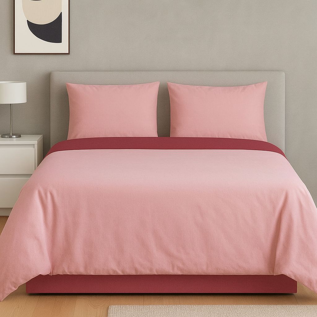 Completo Lenzuola Mano Pesca No Stiro Bicolor