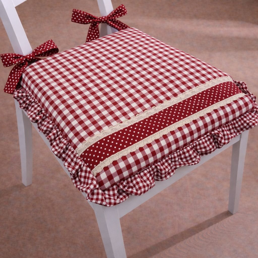 Cuscino da Sedia sfoderabile con gala a quadretti