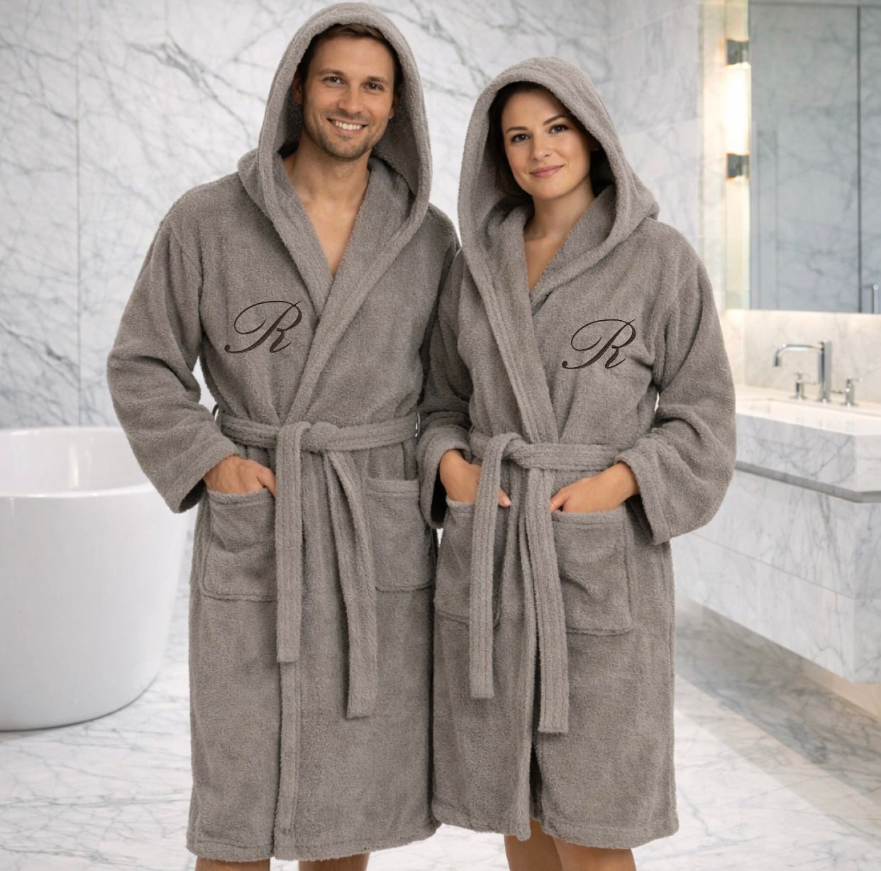 Accappatoio Unisex FERRO in SPUGNA Gabel con Iniziale Personalizzata