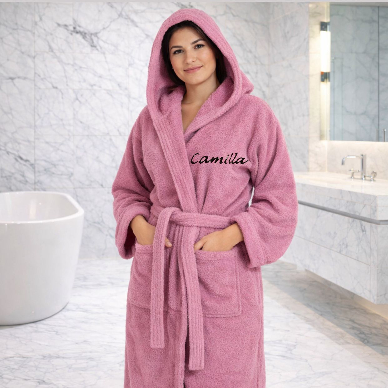 Accappatoio Unisex FUXIA In Spugna Gabel Con Nome Personalizzato