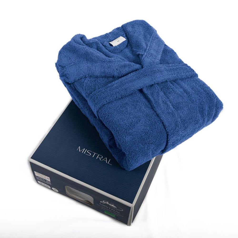 Accappatoio Unisex MISTRAL in SPUGNA Joly AZZURRO con Iniziale Personalizzata