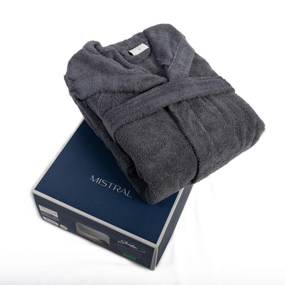Accappatoio Unisex MISTRAL in SPUGNA Joly GRAFITE con Iniziale Personalizzata