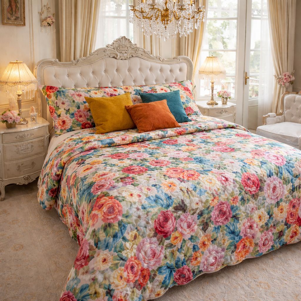 Trapunta Flowers Blanc Mariclo'