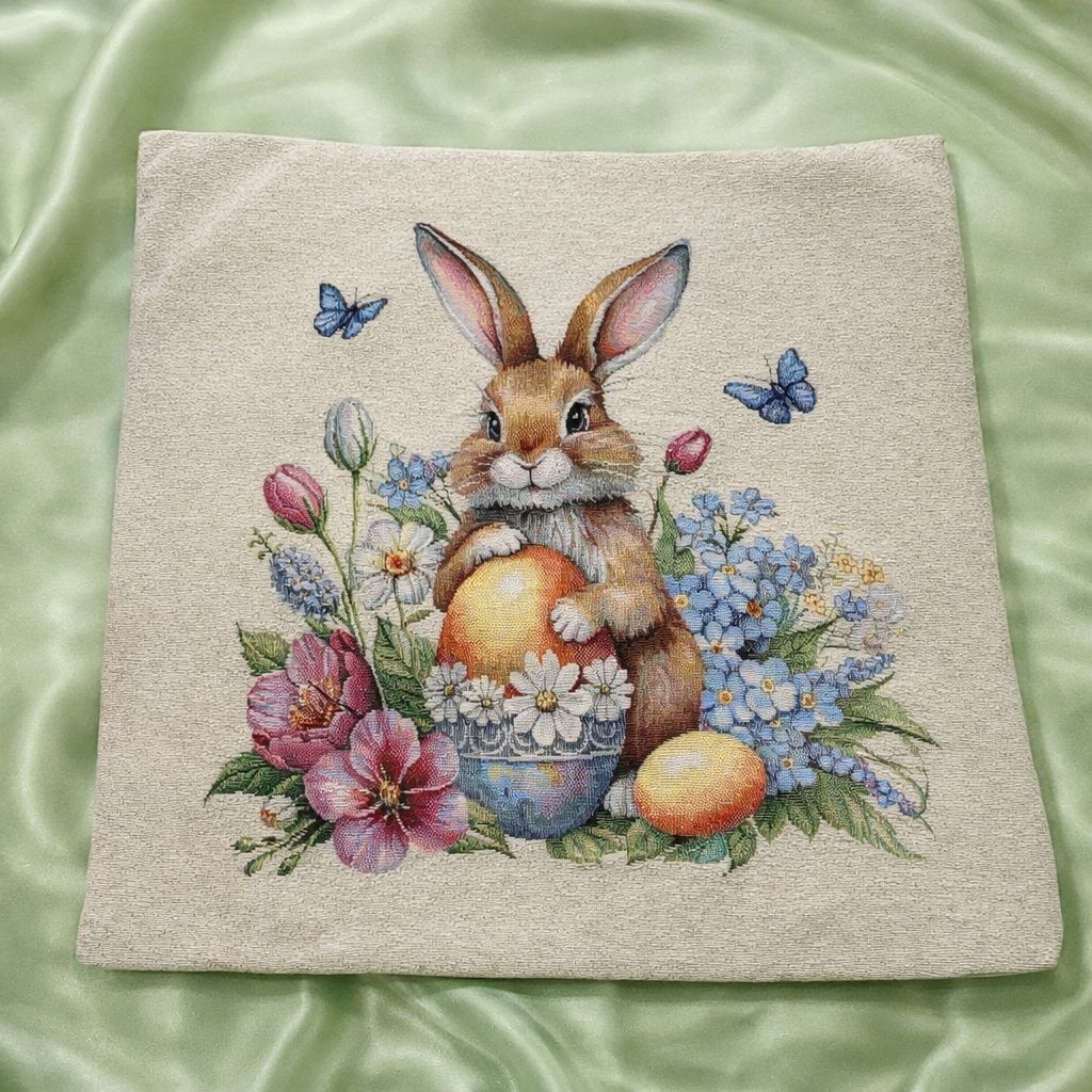 Cuscino arredo Pasqua 40x40 Bunny & flowers