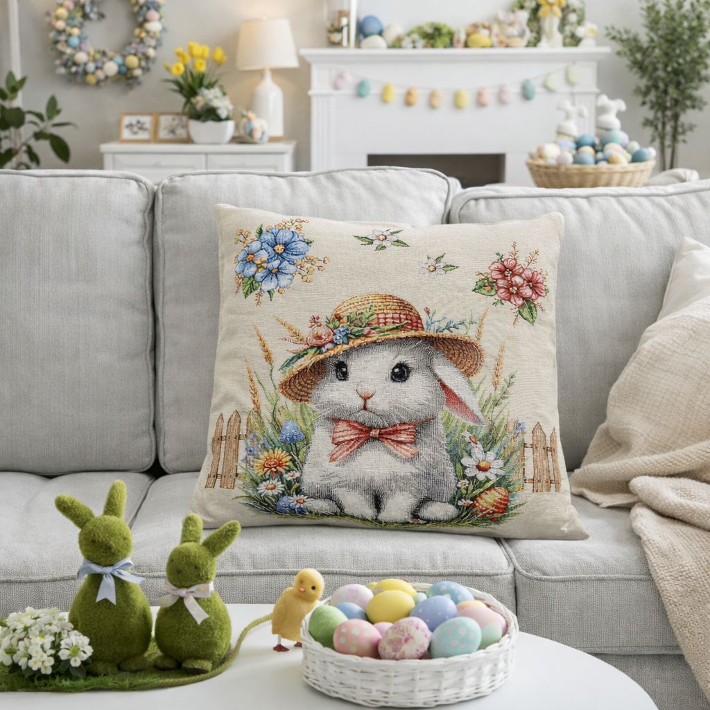 Cuscino arredo Pasqua 40x40 Dolce coniglietto