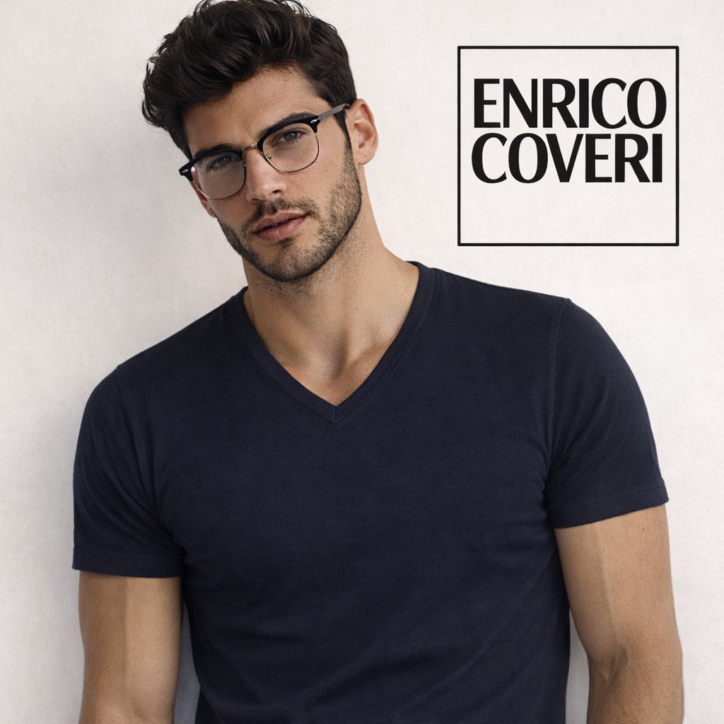 T-shirt mezza manica scollo V ET1001 Enrico Coveri