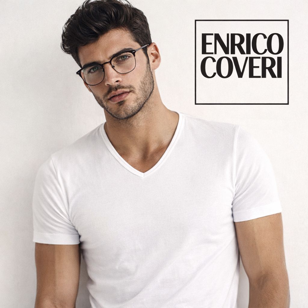 T-shirt mezza manica scollo V ET1001 Enrico Coveri