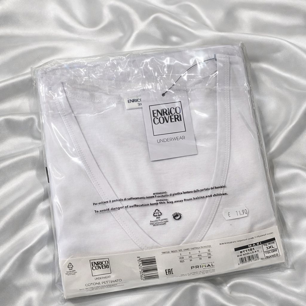 T-shirt mezza manica scollo V taglie conformate ET1101 Maxi Enrico Coveri