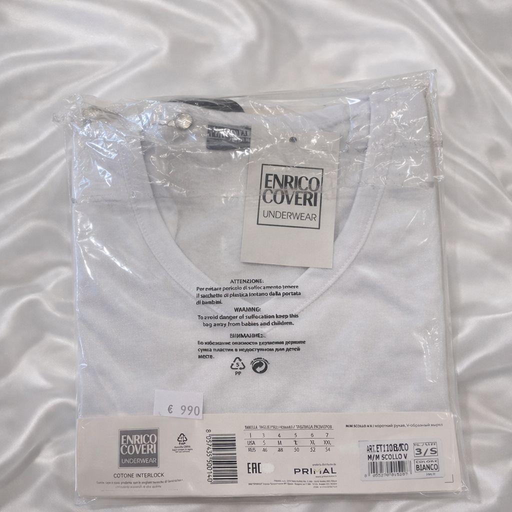 T-shirt mezza manica scollo V ET1201 Caldo cotone Enrico Coveri