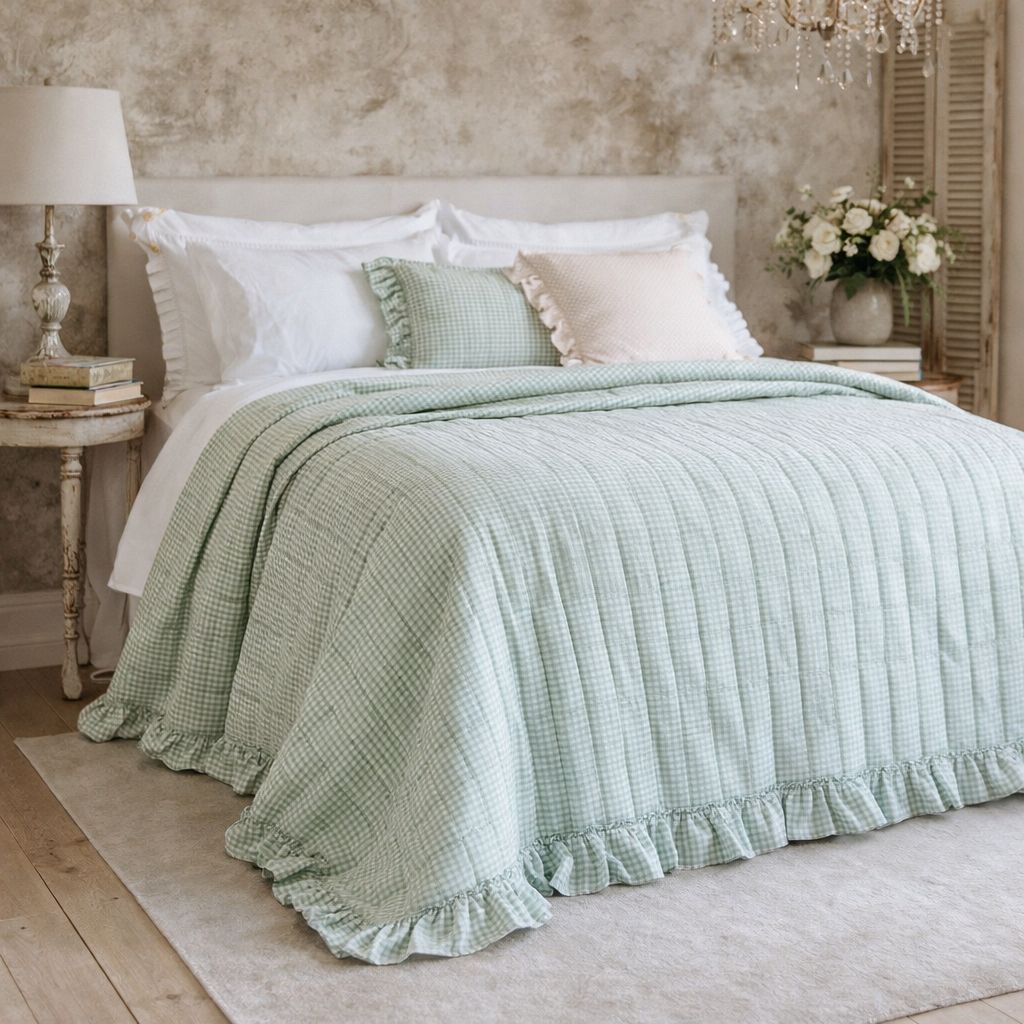 Trapuntina quadretti con gala Blanc Mariclo' 290 grammi