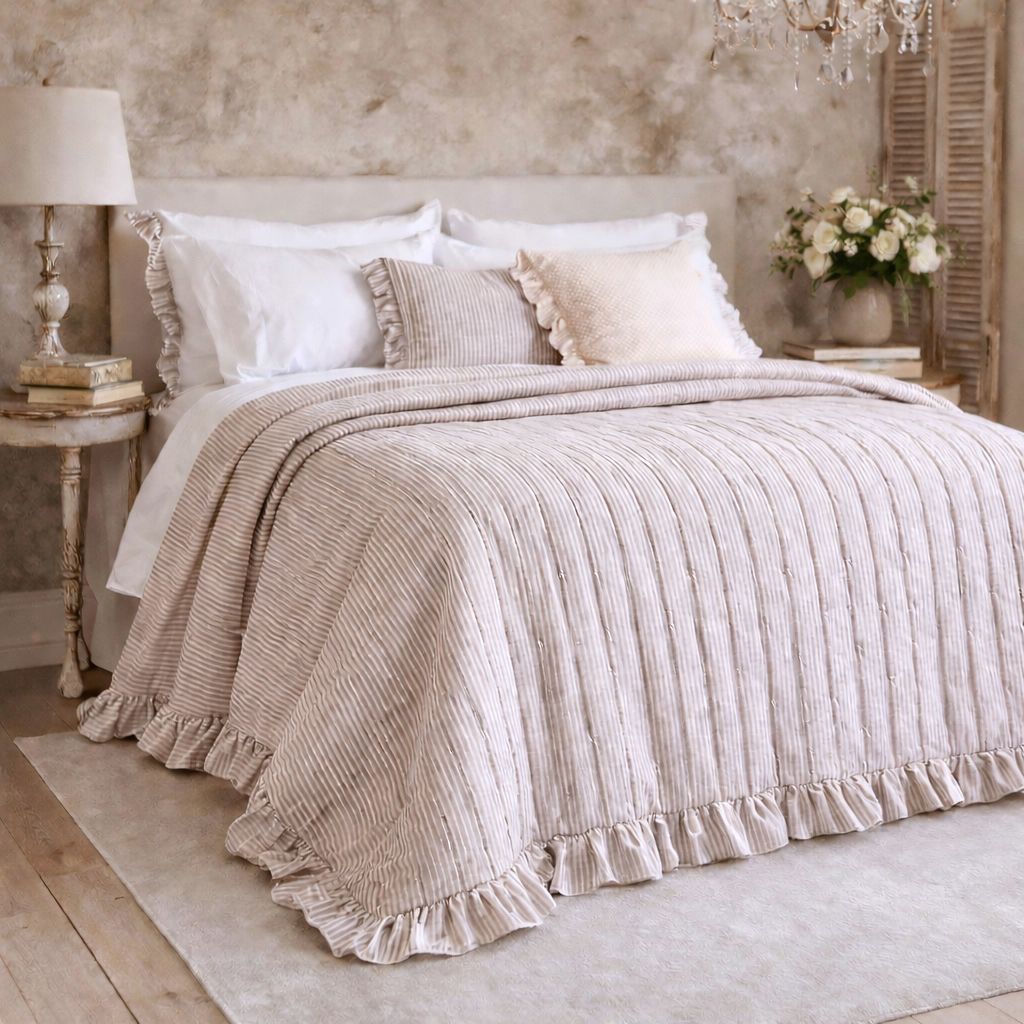 Trapuntina righine con gala Blanc Mariclo' 290 grammi