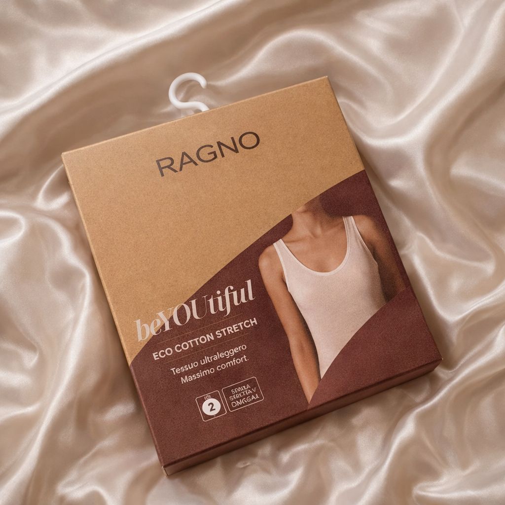 Canotta spalla larga a V DM05AJ Ragno Eco cotone